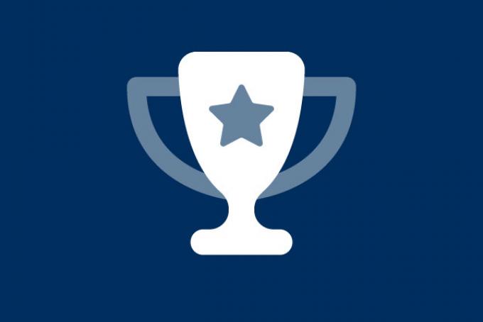 trophy on dark blue background